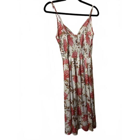 Floral Midi Front Tie Slit Romantic Chic M slip dress - Picture 5 of 6